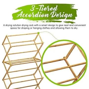 Bamboo Laundry Drying Rack | Eco-Friendly, Space Saving