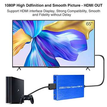 PUTELTAL 4K HDMI to USB 3.0 Video Capture Card Dongle 1080P Full HD Video Recorder for OBS Gaming Live Streaming HD Capture Box for PS3 PS4 Xbox Wii U & More