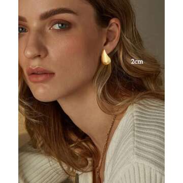 FUNEIA Gold Teardrop Earrings for Stylish Women