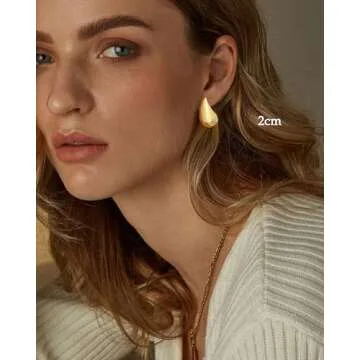 FUNEIA Gold Teardrop Earrings for Stylish Women