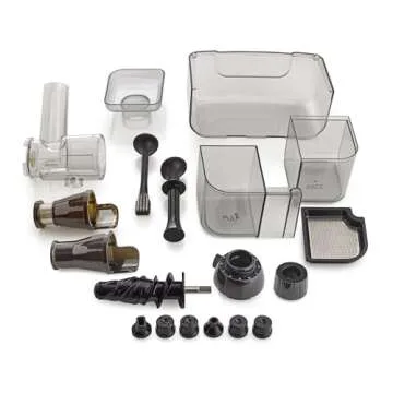 Omega Juicer JCUBE500SV Cold Press 365 Slow Masticating Juice Extractor and Nutrition System with Onboard Storage, 200-Watts, Silver