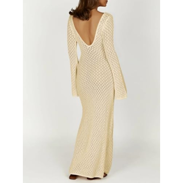 Saodimallsu Women's Crochet Maxi Cover Up for Beach