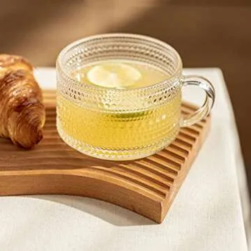 Elegant ZOOFOX 4 Glass Coffee Mugs with Gold Spoons