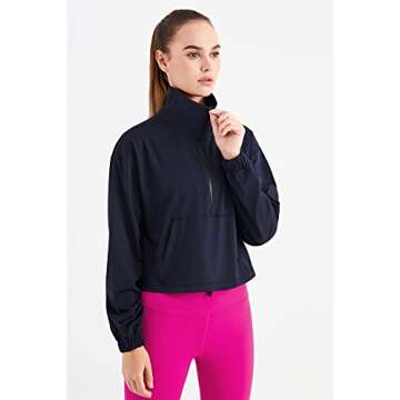 altiland Half Zip Pullover Cropped Jacket for Women – Stylish & Versatile!