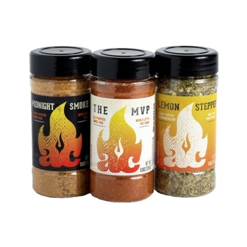 AC BARBEQUE TRIO SEASONING SET - The MVP, Midnight Smoke, Lemon Stepper BBQ Rubs Variety Spice Pack ...