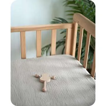 Bearmoss Muslin Crib Sheets 100% Cotton Baby Crib Sheets Fitted for Standard Crib Mattress & Toddler Bed Mattress 52"x28" Soft Breathable Crib Sheets Neutral for Boys Girls - 2 Pack (Blue Elephant)