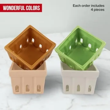 Jayour Colorful Ceramic Berry Baskets for Fresh Produce
