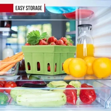 Jayour Colorful Ceramic Berry Baskets for Fresh Produce