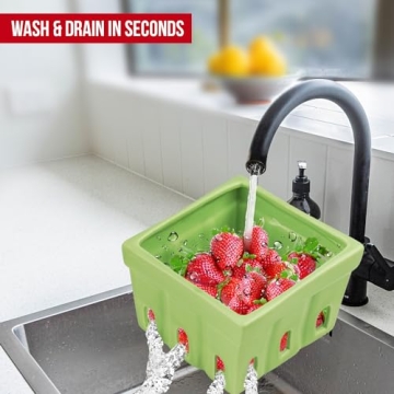 Jayour Colorful Ceramic Berry Baskets for Fresh Produce