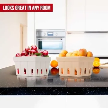 Jayour Colorful Ceramic Berry Baskets for Fresh Produce