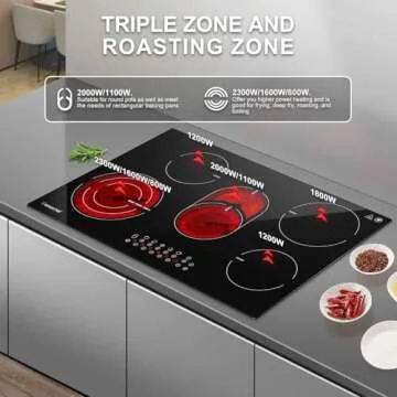 AMZCHEF 30 Inch Electric Cooktop with 5 Burners