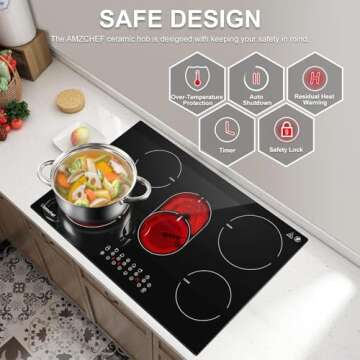 AMZCHEF 30 Inch Electric Cooktop with 5 Burners