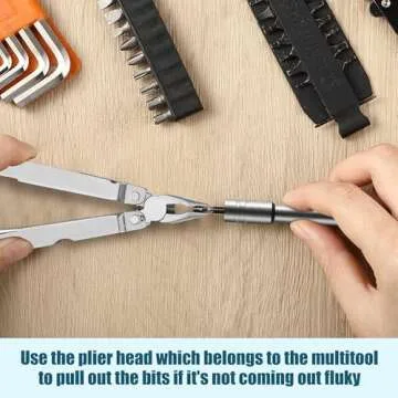 Dreyoo Multitool Bit Driver Extender, Multi Tool 1/4 Bit, Bit Kit Extender Compatible with Leatherman/Surge/Wave Plus and Signal Bits Set, Multitool Bit Driver Extender (Silver)