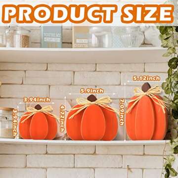 Ferraycle 3 Pcs Thanksgiving Pumpkin Decor Fall Decor Autumn Farmhouse Sign Rustic Tiered Tray Decor...