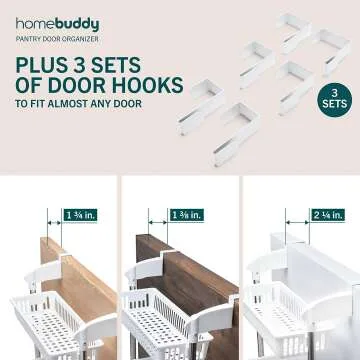 HomeBuddy Over the Door Pantry Organizer with Hooks