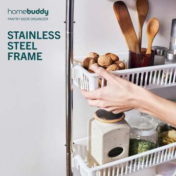 HomeBuddy Over the Door Pantry Organizer with Hooks