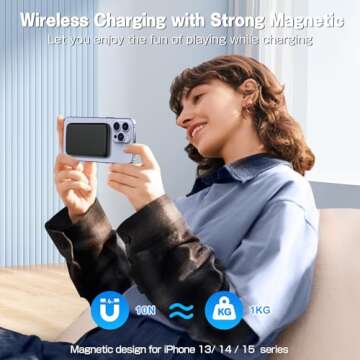 HAIARA for MagSafe Portable Charger, 5000mAh Wireless Magnetic Power Bank with USB C & A Charging, S...