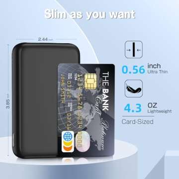 HAIARA for MagSafe Portable Charger, 5000mAh Wireless Magnetic Power Bank with USB C & A Charging, Slim Phone Battery Pack for iPhone 16/16 Pro/16 Pro Max, iPhone 15/14/13 Series - (Black)