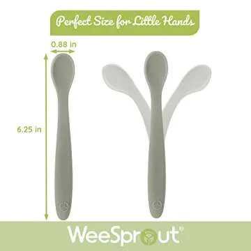 WeeSprout Silicone Baby Spoons for Infants - Set of 3