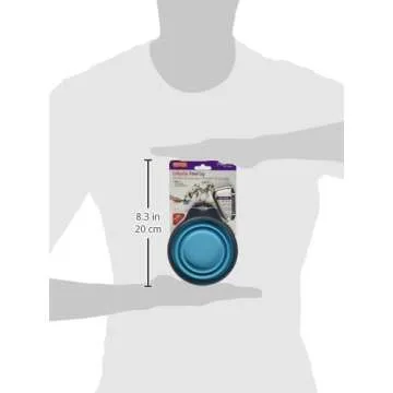 Dexas Popware for Pets Collapsible Travel Cup, Small, Gray/Blue