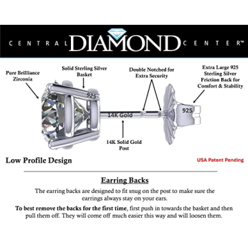 14K Gold & Sterling Silver CZ Stud Earrings - 4.00cttw