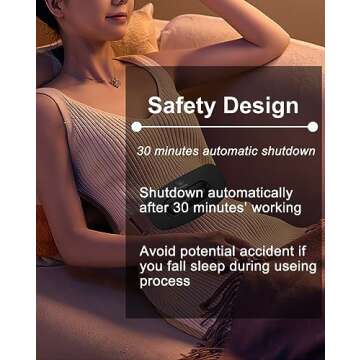 Electric Heating Pad, Portable Cordless Menstrual Heating Pad with 4 Heat Levels and 4 Massage Modes, Fast Large Heating Belly Wrap Belt for Cramps, Back Pain Relief Gifts for Women Girls Her(Black)