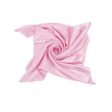 SATINIOR 3 Pcs Neck Scarf Women Silk Chiffon Carf Square Scarf Satin Headscarf Ascot Neck for Women(23.62 x 23.62 Inches,Pink)