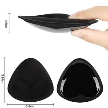 SERMICLE Self-Adhesive Bra Pads inserts, Removeable Silicone Triangle Push Up Pads With Massage 2 Pa...