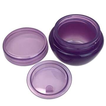 Beauticom® 24 Pieces 10G/10ML Purple Frosted Container Jars with Inner Liner for Lotion, Toners, Lip Balm, Makeup Samples - BPA Free