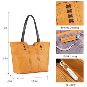 Montana West Tote Bag for Women Top Handle Satchel Purse Oversized Shoulder Handbag Hobo Bags Yellow Christmas Gift MWC-118YL
