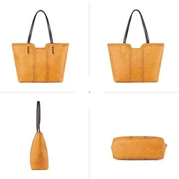 Montana West Tote Bag for Women Top Handle Satchel Purse Oversized Shoulder Handbag Hobo Bags Yellow Christmas Gift MWC-118YL