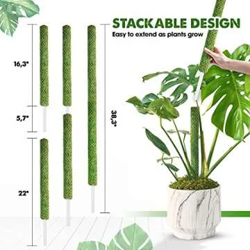 DUSPRO Stackable Moss Pole for Indoor Plants Climbing