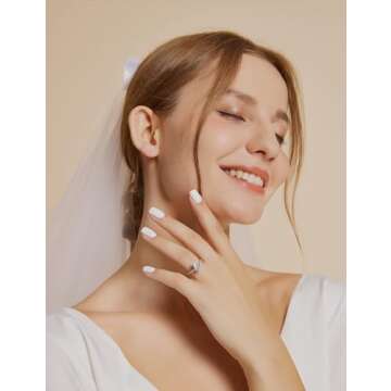 EAMTI 2CT 925 Silver Engagement Ring for Women