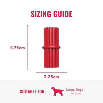 KONG Dental Stick for Dog Dental Care - Stuffable Chew Toy - Provides Chewing Outlet & Satisfies Instinctual Needs - Cleans Teeth & Gums - Made with Durable Natural Rubber - for Large Dogs