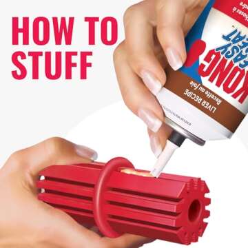 KONG Dental Stick for Dog Dental Care - Stuffable Chew Toy - Provides Chewing Outlet & Satisfies Instinctual Needs - Cleans Teeth & Gums - Made with Durable Natural Rubber - for Large Dogs