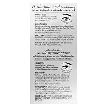 Olay Deep Hydrating Eye Gel with Hyaluronic Acid for Tired Eyes, Hydrating Gel, Cucumber, 0.5 Fl Oz