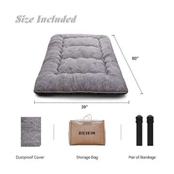 XICIKIN Japanese Floor Mattress - Portable Twin Futon with Washable Cover