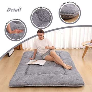 XICIKIN Twin Japanese Floor Mattress Portable Comfort