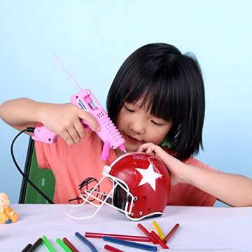 Hot Glue Gun, BOTTERRUN 60W Mini Hot Melt Glue Gun Kit with 15pcs 5.9inch Adhesive Glue Sticks and Practical Stand, Professional Quick Heating for DIY Arts Crafts Sealing School Home Repairs - Pink