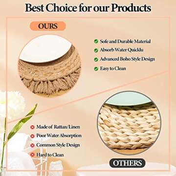 13 Inch Boho Cotton Placemats Set for Home Dining