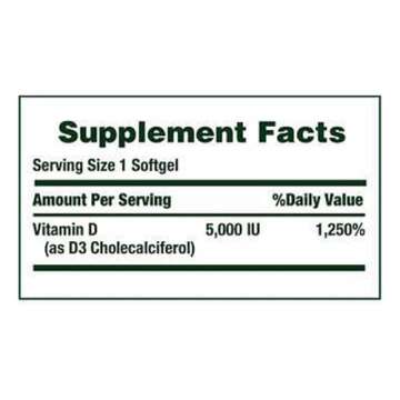 Nature's Bounty Immune Health Vitamin D3 5000 iu, Rapid Release 400 Softgels