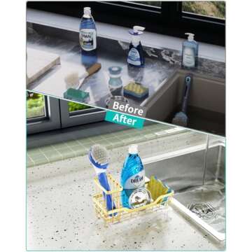 HapiRm Rustproof Kitchen Sink Caddy with Brush Holder