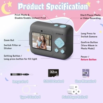 Kids Instant Print Camera for Creative Fun