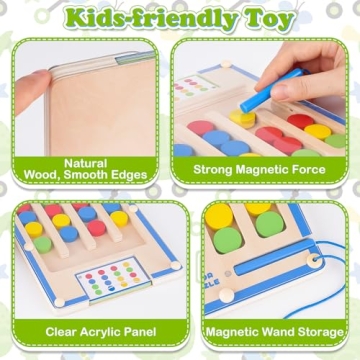 Montessori Magnetic Wooden Toys for Kids Aged 3-7