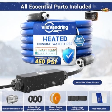 15ft Heated Water Hose for RV - Safe Drinking Water