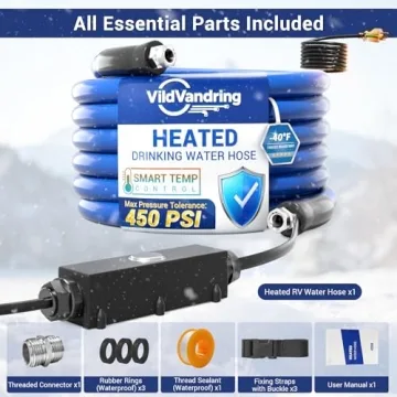 15ft Heated Water Hose for RV - Safe Drinking Water