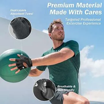 LIFECT Freedom Workout Gloves, Knuckle Weight Lifting Shorty Fingerless Gloves with Curved Open Back, for Powerlifting, Gym, Women and Men (Black, Small)