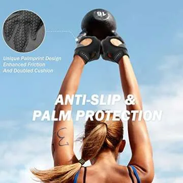 LIFECT Freedom Workout Gloves, Knuckle Weight Lifting Shorty Fingerless Gloves with Curved Open Back, for Powerlifting, Gym, Women and Men (Black, Small)