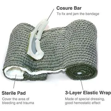 RISEN Israeli Bandage Vacuum Sterile Compression Bandages for First Aid Emergency Battle Wound Dressing Self-Rescue, 6 Inch, 1 Pack