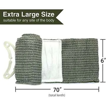 RISEN Israeli Bandage Vacuum Sterile Compression Bandages for First Aid Emergency Battle Wound Dressing Self-Rescue, 6 Inch, 1 Pack